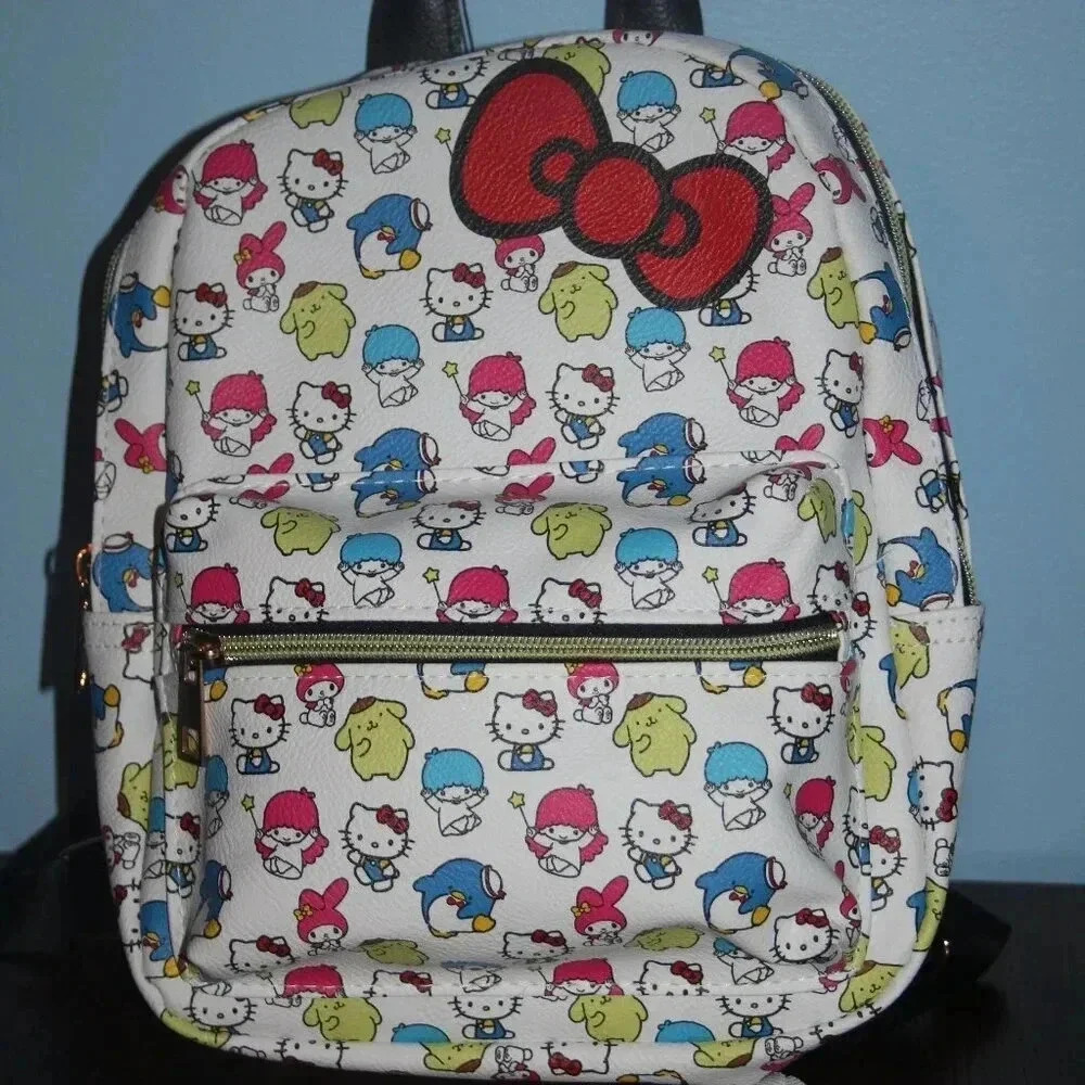 Hello Kitty and Friends Sanrio Mini Backpack Unisex White with Red Bow My Melody